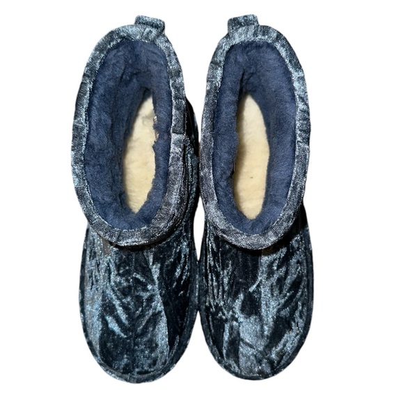 UGG • Classic Mini II Velvet Boots • Blue Wool Lining • Size 5 Women’s - Picture 3 of 7